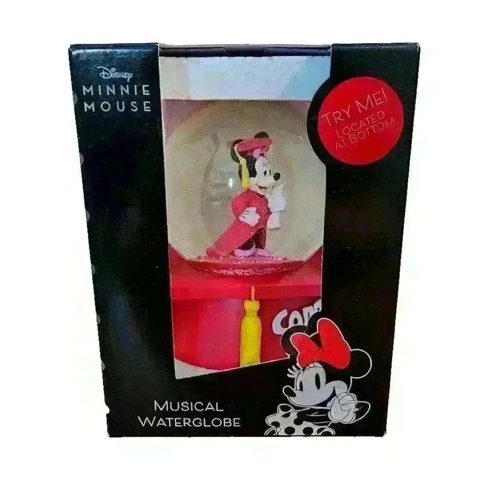NIB Disney Minnie Mouse‎ Musical Water Globe Congrats Grad - Pomp & Circumstance
